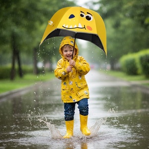 Dinosaur Kids Children <b>Umbrella</b> Wholesale Design Custom Cartoon Straight <b>Umbrella</b> with logo Kids Helmet <b>Umbrella</b> Hook Handle - Product Image 2