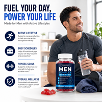 Complément alimentaire en gommes pour hommes, personnalisé OEM/ODM, avec étiquette et emballage sur mesure, vente chaude, pour la vitalité et l'énergie – Direct Usine