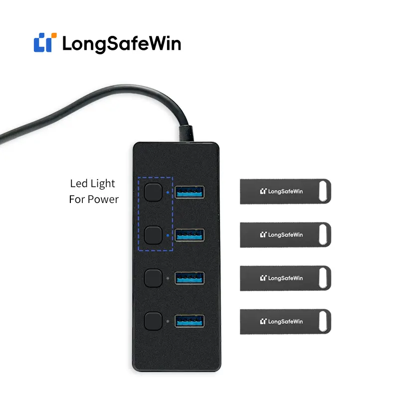 Fabrieksprijs 5 In 1 Usb Een Hub Met 4 Poorten Usb 3.0 En 1 Poort Usb 2.0