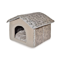 Vente en gros personnalisé best-seller beige chaud velours maison style animal lit respirant canapé animal de compagnie chien chat grotte lit lavable simple