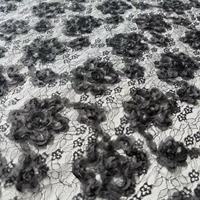 Tissu en dentelle maille 100 % polyester respirant à motif floral brodé 100 g/m² pour vêtements et accessoires féminins 2026