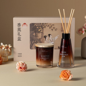 Customized Chinese-style home decor bedroom birthday <b>gift</b> <b>set</b>, plant-based soy wax scented <b>candle</b> <b>set</b> - Product Image 2