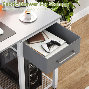Moderne Simple en forme de L coin <span class=keywords><strong>bureau</strong></span> à domicile LED bande <span class=keywords><strong>bureau</strong></span> de jeu <span class=keywords><strong>support</strong></span> de moniteur tiroir MDF étagères de rangement <span class=keywords><strong>bureau</strong></span> <span class=keywords><strong>PC</strong></span> - Product Image 4