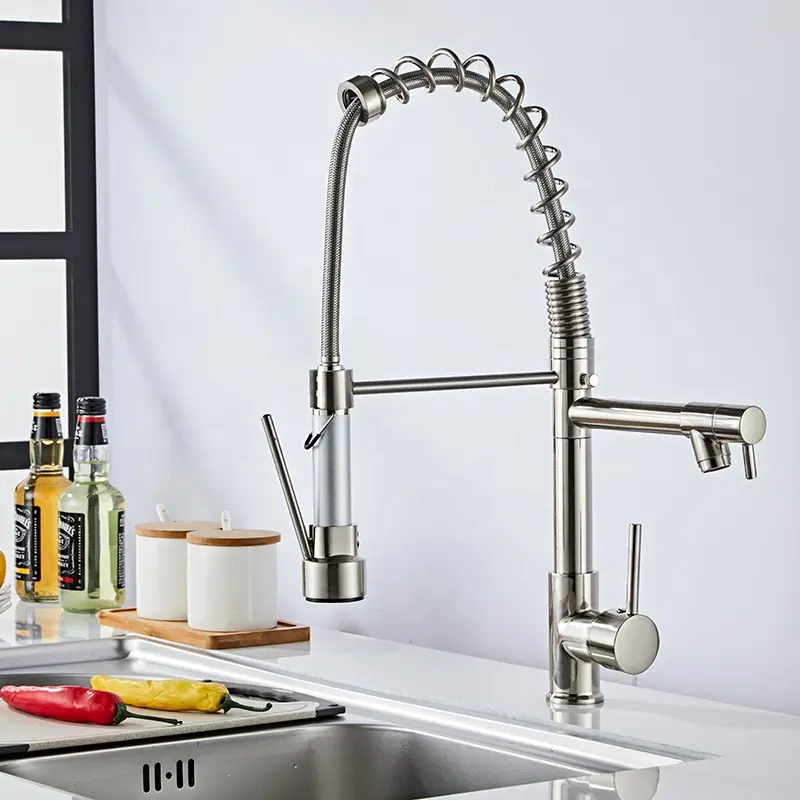 Single level chrome pating brass sink faucet cUPC pull down sprayer torneira gourmet kitchen faucets kitchen faucet