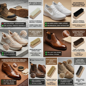 Kit d'entretien des chaussures OEM ODM personnalisé avec logo, <span class=keywords><strong>brosse</strong></span> de nettoyage à poils doux, moyens et durs pour baskets, chaussures en cuir et <span class=keywords><strong>daim</strong></span> – Fournisseur d'usine - Product Image 4