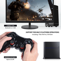Control Inalámbrico Honcam con Bluetooth, Joystick Negro para PS4, Consola Sony Playstation 4