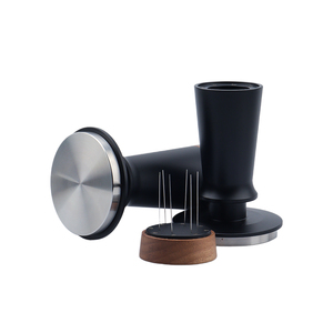 Doppia molla <span class=keywords><strong>a</strong></span> pressione costante <span class=keywords><strong>caffè</strong></span> manomissione Barista utensili 304SS Espresso manomissione legno noce nera ago per <span class=keywords><strong>caffè</strong></span> WDT utensili - Product Image 4