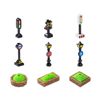 Escena de Tráfico en Miniatura, Señales de Tráfico de Resina, Farola, Semáforo, Figuras de Policías, Micropaisaje, Decoración de Maquetas de Edificios de Ciudad