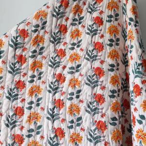 Edredón con estampado de bloques de mano personalizado al por mayor 100% algodón Jaipuri Razai textil de lujo para el hogar para compra al por mayor - Product Image 3