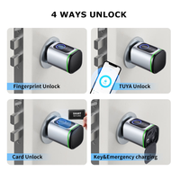 Cerradura Inteligente Euro Cylinder con Huella Dactilar, Tarjeta RFID y Llave, Desbloqueo por App Tuya TTLock para Cerradura de Embutir