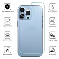 Verre Arrière pour Téléphones Mobiles iPhone 17 16 Pro Max 15 14 Plus 13 12 11 Film de Protection Arrière en Verre Trempé Transparent 9H 0.33mm