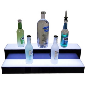 24\" Home Bar LED-Lighted 2-Tier Illuminated ACRYL Display Shelf 2-Step <strong>Drinks</strong> Lighting <strong>Shelves</strong> for Liquor Bottle Display-Stand - Product Image 2