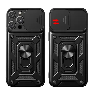 Factory Direct Sales Armor Camera Slider Phone Case For iphone 15 Pro Max