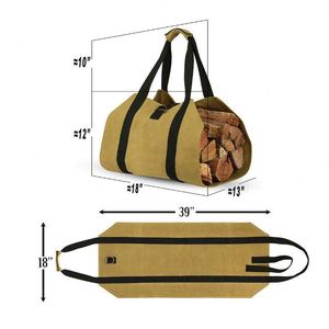 Free Sample Heavy Duty Water Resistant Waxed Nylon Firewood <b>Log</b> Carrier,39"X18" Firewood <b>Holder</b>,Fireplace Wood Stove - Product Image 4