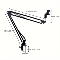 Pied à bras articulé pour microphone LED RVB, bras ciseaux réglable à suspension, avec commande USB, idéal pour le streaming