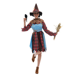 Disfraz de Espantapájaros para Mujer Adulta, Vestido de Bruja para Halloween, Disfraz de Cosplay para TV y Cine, Fibra de Poliéster - Product Image 1