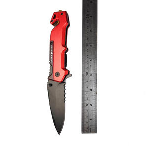 Couteau de poche <span class=keywords><strong>EDC</strong></span>, outil de survie et de secours d'urgence, lame en acier inoxydable noir, pliable, couteau de camping, DIY OEM - Product Image 1