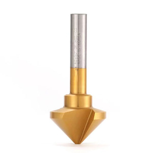 Ti-Coated Cobalt Chamfering <strong>Drill</strong> 45 60 90 Degree <strong>Countersink</strong> <strong>Drill</strong> Bit Ti-Coated Three-flute Chamfering Cutter - Product Image 1