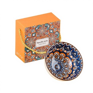 Tazón de Cerámica Colorido de Alta Gama con Impresión de Tinta, Estilo Clásico, Resistente al Calor, Apto para Lavavajillas, para Regalo de Boda o para el Hogar - Product Image 1