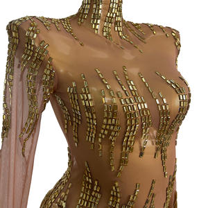 Vestido Mini con Flecos Plateados y Dorados, Vestido de Fiesta con Lentejuelas para Mujer, Vestido de Cumpleaños, Vestido de Graduación, Disfraz de Bailarina - Product Image 6