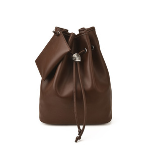 Borsa <span class=keywords><strong>a</strong></span> Tracolla Grande in Pelle PU per <span class=keywords><strong>Donna</strong></span>, Nuova Borsa <span class=keywords><strong>a</strong></span> Secchiello con Coulisse - Product Image 6