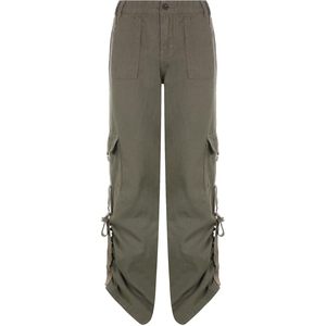 Pantalones vaqueros Cargo de pierna ancha rectos con bolsillo y solapa holgados de cintura alta para mujer XL transpirable ajuste relajado para ropa de calle Y2K moda Grunge - Product Image 5