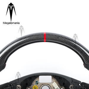 Volante Sportivo in Fibra di Carbonio Perforata Megalomania per <span class=keywords><strong>Volkswagen</strong></span> Golf 5 MK5 GTI Scirocco R <span class=keywords><strong>Passat</strong></span> Polo 2008-2014 Personalizzato - Product Image 4