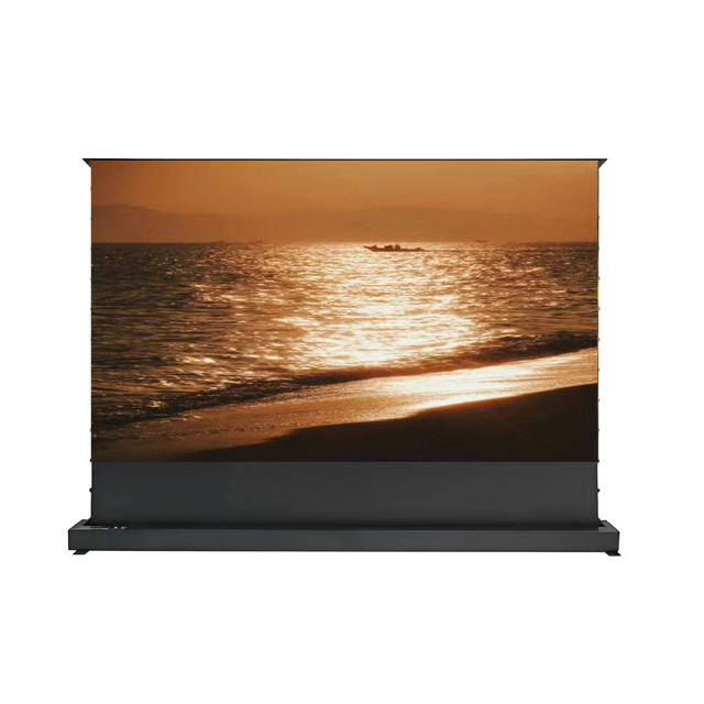 120Inch Motorized Floor Rising Projector Screen ALR Fresnel Projection Screen for Home Theater, Laser Projector, Cinema Use