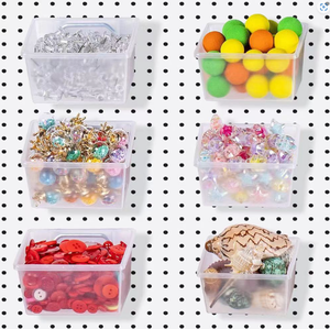 Cửa hàng bán lẻ Pegboard kệ trưng bày phần cứng Organizer slat tường treo hộp nhựa <span class=keywords><strong>slatwall</strong></span> Thùng - Product Image 4
