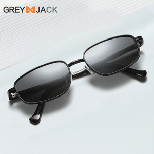 Lunettes de soleil grises pour femmes, monture en acier inoxydable noir, verres TAC, protection UV400, type 3, pour cyclisme, fête, extérieur - Product Image 1