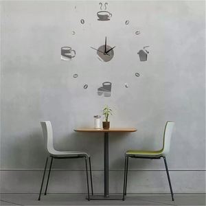 3D Acrylic <b>Wall</b> <b>Clock</b> DIY Coffee Cup Frameless Mute Digital <b>Clock</b> <b>Wall</b> Sticker for Living Room <b>Kitchen</b> Restaurant Decoration - Product Image 6