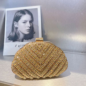 Zarif ziyafet Rhinestones akşam çanta Metal balo debriyaj elmas debriyaj zinciri ile omuz çantası düğün kadın çanta - Product Image 1