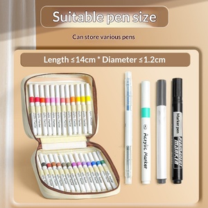 Sac de rangement <span class=keywords><strong>pour</strong></span> marqueurs et crayons acryliques 84 couleurs, grande capacité, multifonctionnel, portable, en toile, détachable - Product Image 2