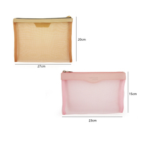 Netz-Nylon Reißverschluss Kosmetiktasche Reise-Waschbeutel Make-up-Tasche Aufbewahrungstasche für Lippenstift Augenbrauenstift Lidschatten