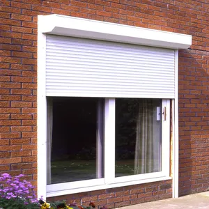 Simple design aluminum roller shutter sliding window for home