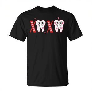 T-shirt personnalisable pour dentiste et assistant dentaire, thème Saint-Valentin XoXo, cadeau promotionnel pour les professionnels dentaires - Product Image 2