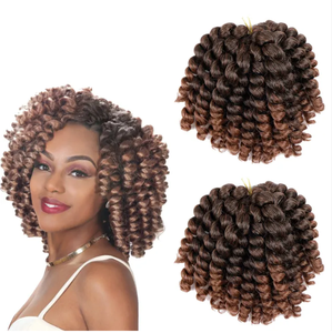 Vente en gros d'extensions de cheveux au crochet Curl Wand 8 pouces pour Faux locks de couleur ombrée avec extensions de cheveux bouclés tressées - Product Image 1