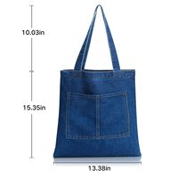 Sac à provisions en denim de grande capacité pour femmes personnalisé écologique étanche avec poignée conception de motif de points en gros