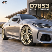 Jantes forgées 6061-T6 à cinq branches, finition or poli, concaves peu profondes, 18-22 pouces, 5x112 pour BMW Audi Mercedes-Benz