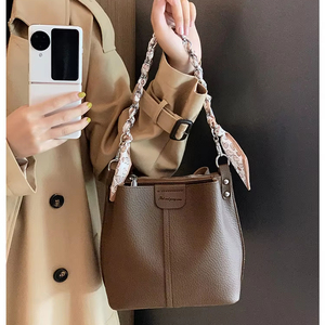 Nuevo Bolso de Moda para Mujer, Estilo Coreano Vintage, de un Solo Hombro, Gran Capacidad, Correa Ancha, Bolso Bandolera Tipo Cubo - Product Image 6