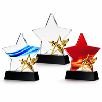 Trophée personnalisé en cristal en forme d'ailes d'étoile avec gravure, pour Champion des ventes, réunion annuelle, reconnaissance d'entreprise, souvenir, vente en gros