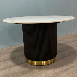 Muebles modernos para el hogar Mesa auxiliar con marco de madera negra con parte superior de piedra sinterizada Entrega rápida disponible para uso en la sala de estar - Product Image 4