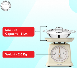 กระทะคัดไห่ขนาด 32 ซม. แบบสามชั้น ผลิตจากสแตนเลสเกรด 304 คุณภาพสูง เหมาะสำหรับการทำอาหารทุกวันและการทอดแบบจุ่ม - Product Image 5