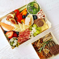 Envase de Alimentos Ecológico y Reciclable de Madera para Llevar, Envase para Entrega a Domicilio de Restaurantes, Embalaje con Laminación Mate en Relieve para Panadería y Baklava
