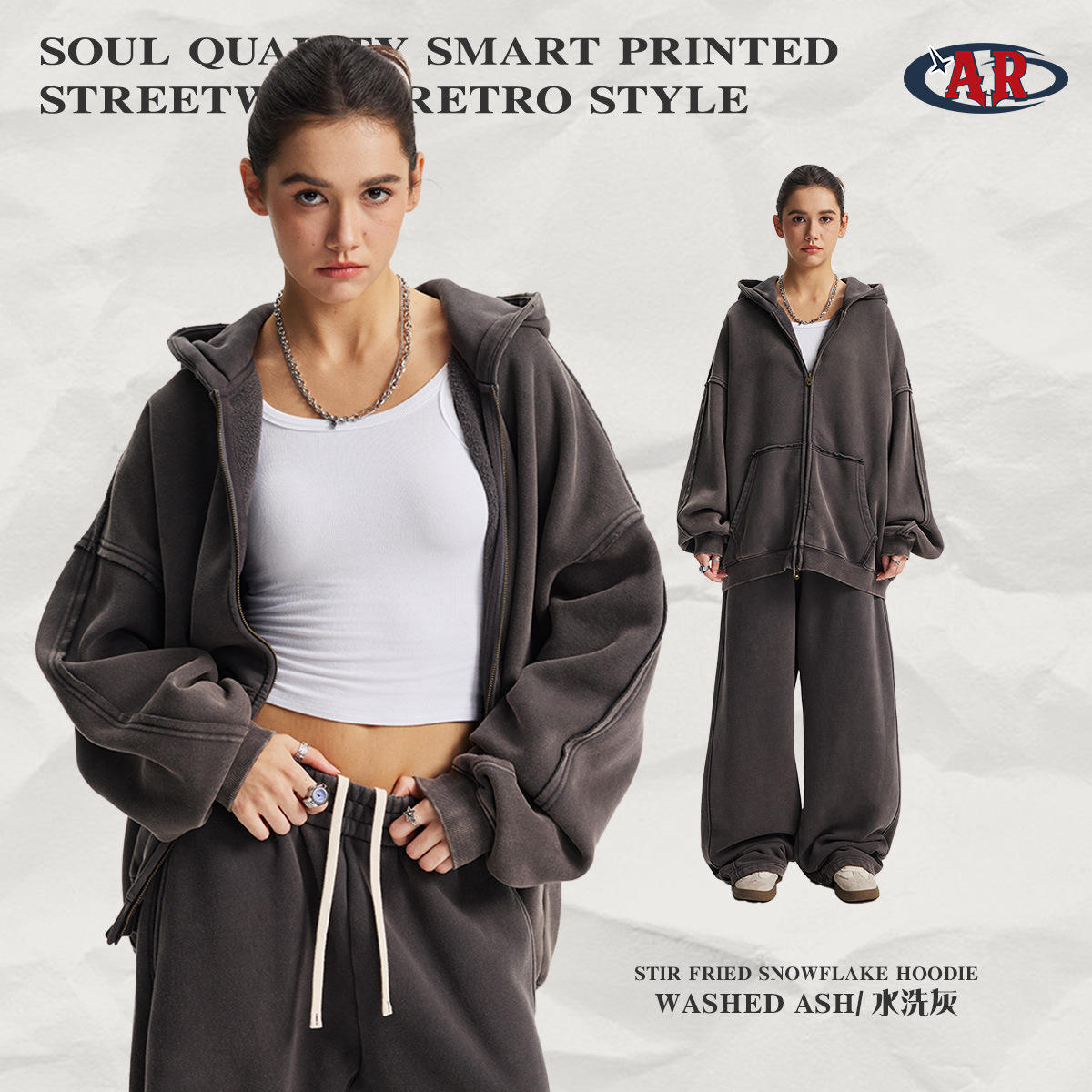 เสื้อสเวตเตอร์ F84-ซักสีเทา