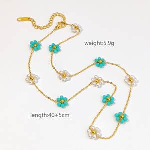 INS Trendy Acier Inoxydable Brin Sautoirs Collier Ensemble Plaqué Or Cadeau Femme - Product Image 3