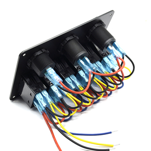 Dc 12V 24V 6 Gang Marine Boat 4.2A Dual USB Car Charger color voltímetro Aluminio push ON OFF Switch Panel - Product Image 6