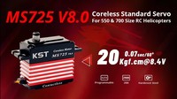 KST MS725 V8.0 HV Digital Coreless Servo Sensor Hall Bahan ABS Cetakan Pribadi 20Kg Torsi Tinggi 0.07dtk Aksesoris RC