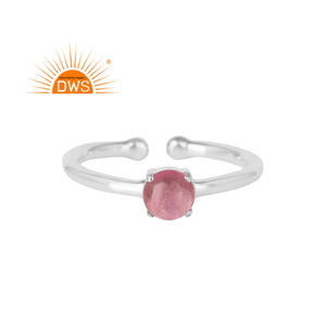 Elegant Dainty 925 Sterling <b>Silver</b> <b>Solitaire</b> <b>Ring</b> Pink Tourmaline Gemstone Prong Set <b>Ring</b> Jewelry Manufacturer - Product Image 1