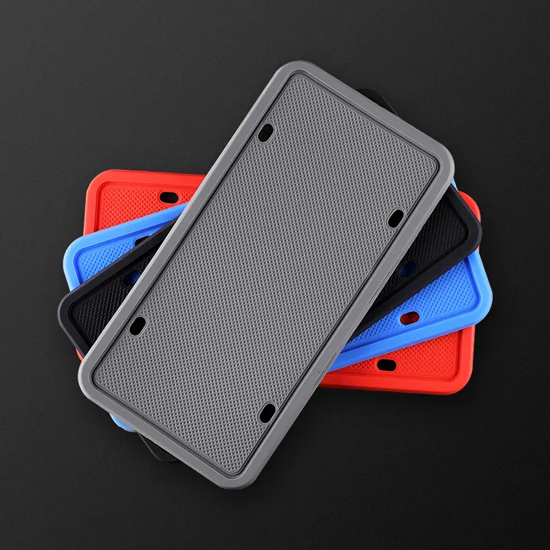 Amazon Hot Deals custom car silicone license plate frame 4 color OEM High temperature resistance silicon carbide plate for USA